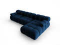 Coltar modular dreapta 4 locuri, Bellis-51, Micadoni Home, 282x155x70 cm, catifea, albastru regal
