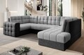 Coltar extensibil dreapta 5 locuri ELTAP, RT-84MO-97MO, Blewett, 299x198x82 cm, lemn/poliester, gri deschis/gri inchis