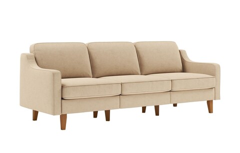 Canapea 3 locuri, Atelier del Sofa, 918CMF1167, Cadru: 100% OȚEL, Nisip / Nuc