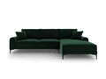 Coltar dreapta, Madara, Mazzini Sofas, 5 locuri, black legs, 254x182x90 cm, catifea, verde bottle