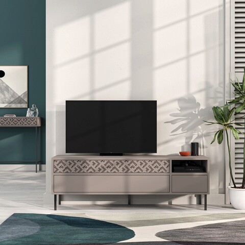 Comoda tv, homitis, heaton, 144.6x48.4x35.6 cm, mocha
