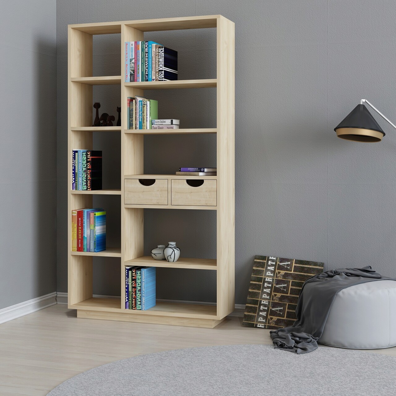Corp biblioteca, Arnetti, Luma , 80.4x188.6x25 cm, PAL, Stejar - 1 | YEO