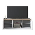 Comoda TV, Wren, AA114, 120 x 45 x 40 cm, pal melaminat, alb/nuc