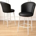 Set scaun de bar (2 bucăți), Charlotte, Uras, Metal, Alb/Negru