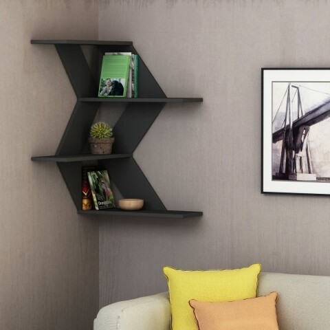 Raft pentru perete, Homitis, Seam – Anthracite, 60x60x85 cm Mobilier si saltele