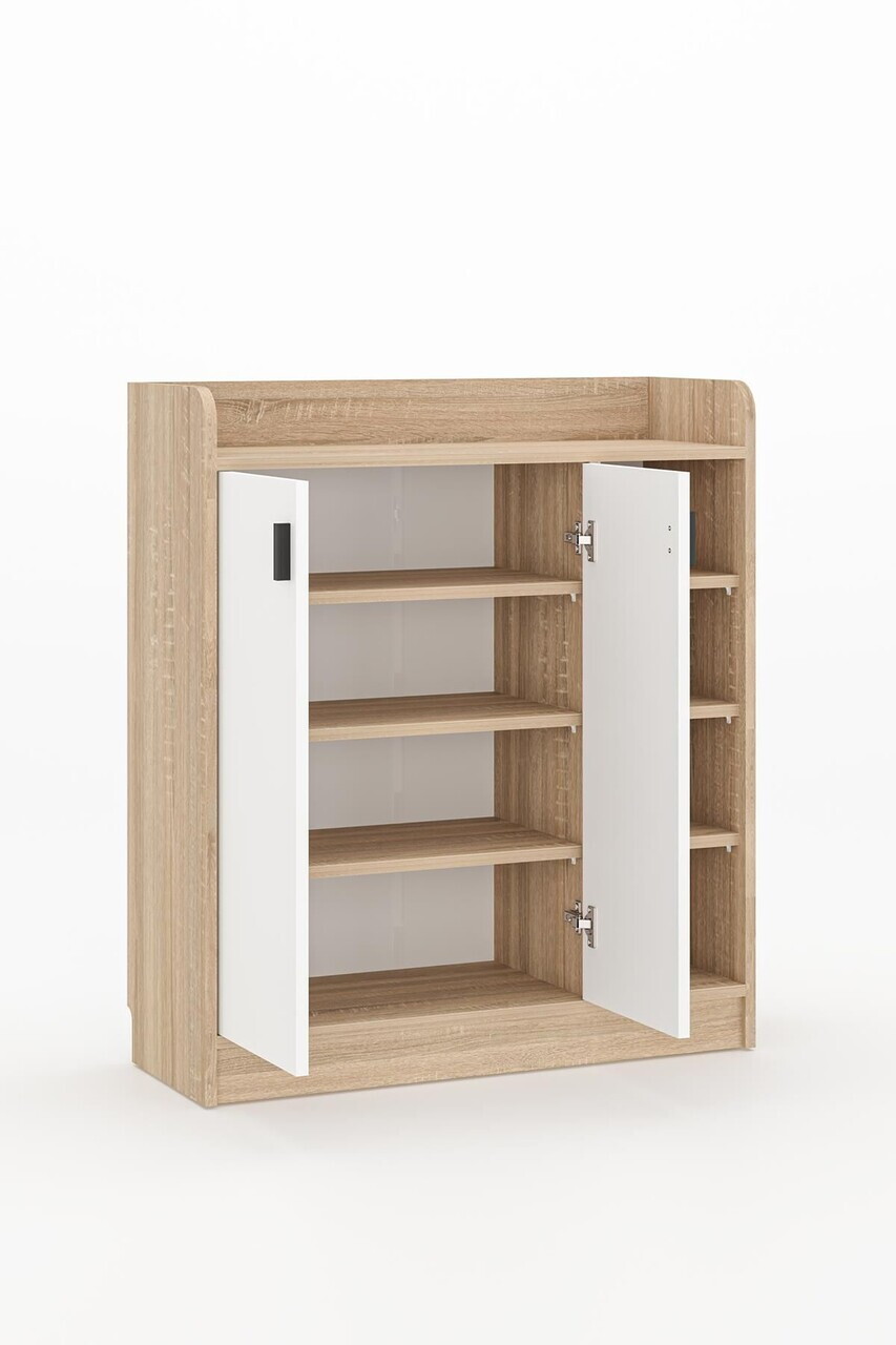 Pantofar, Hanah Home, Palaz, 90x102x.33 cm, PAL, Stejar Sonomo / Alb — imaginea 4
