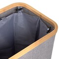 Cos de rufe Nellie, Homla, 45x30x55 cm, poliester/bambus, gri deschis/natur