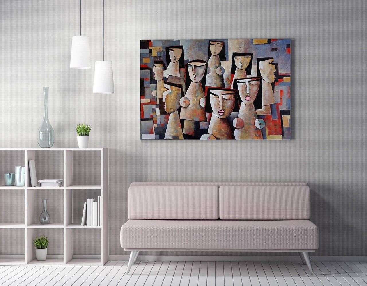 Tablou decorativ, WY325 (50 x 70), Amestec bumbac, Canvas imprimat, Multicolor — imaginea 2