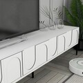 Comoda TV, Hommy Craft, Lyon 42, 180x42x35 cm, PAL, Alb/Negru