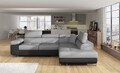 Coltar extensibil dreapta 4 locuri, ELTAP, Anton, 272x203x85 cm, lemn/poliester, gri deschis/gri inchis