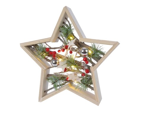 Decoratiune luminoasa Star, Lumineo, 5x30x30 cm, multicolor