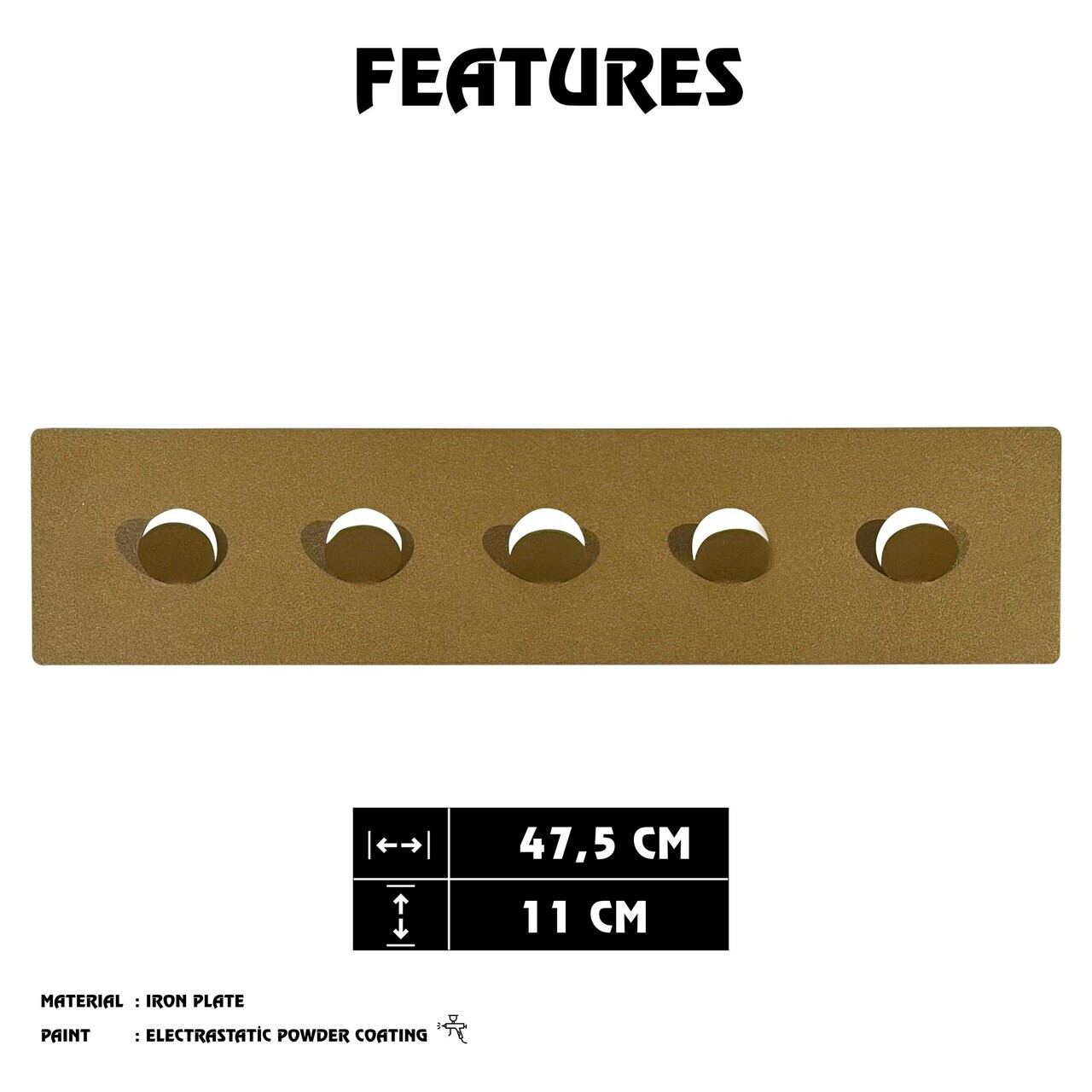 Cuier de perete, Sukufe, Dimensiuni: 47,5 x 11 cm, Multicolor — imaginea 6