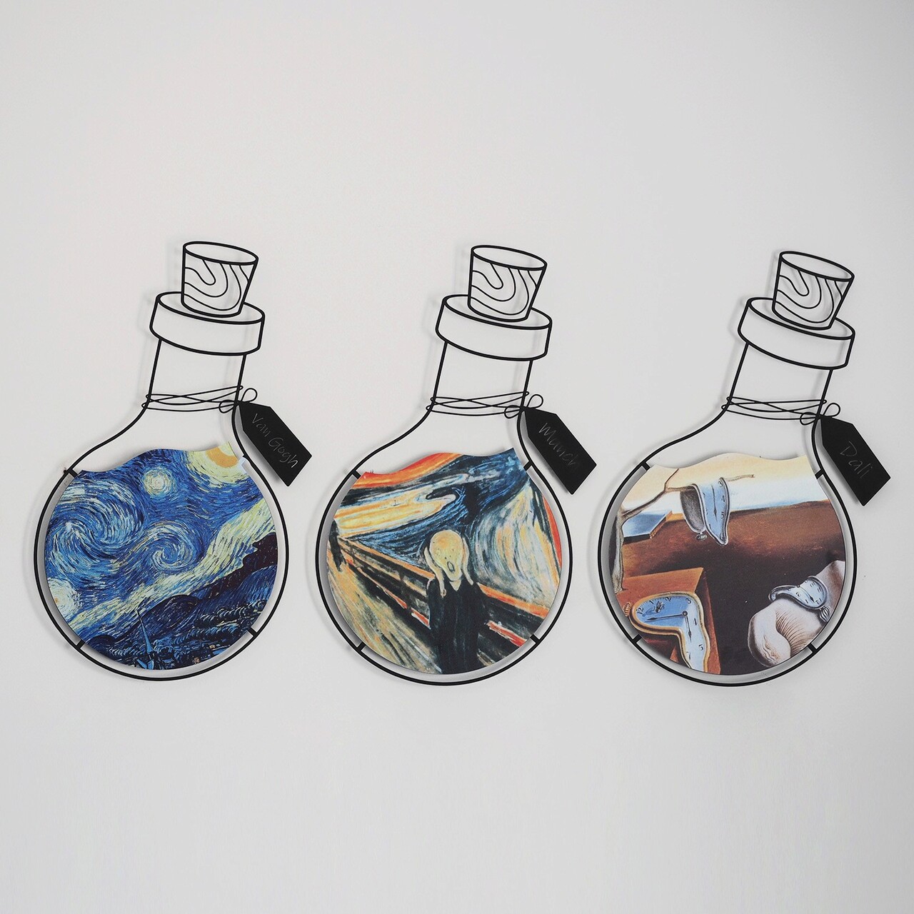 Decoratiune de perete, Art Potion Set of 3 Metal Wall Art, Dimensiune: 38 x 53 cm (3 bucăți), Multicolor - imagine 4