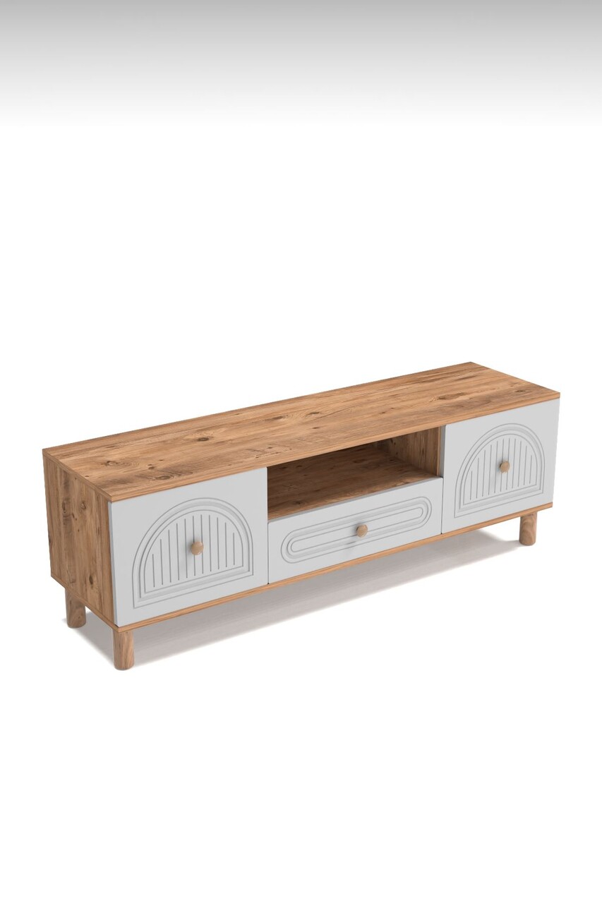 Comoda TV, Hanah Home, Arcera 180, 180x53x41 cm, PAL, Pin Atlantic / Alb - view 5