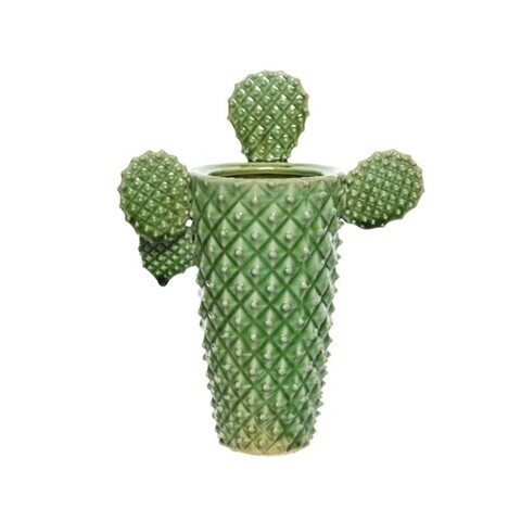 Vaza decorativa Cactus, Decoris, 12×23.5×29 cm, ciment, verde Decoris