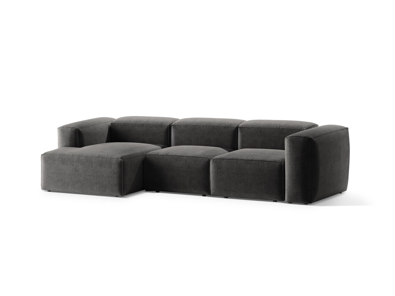 Coltar stanga 3 locuri, Bergamo, Cosmopolitan Design, 304x152x70 cm, tesatura structurata, grafit - 1 | YEO