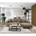 Coltar extensibil dreapta 4 locuri ELTAP, RT-20NU, Dalia, 289x190x95 cm, lemn/poliester, maro deschis