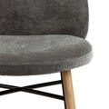 Scaun Sophia, Actona, 54x46x82.5 cm, tesatura Chenille/lemn de stejar, gri inchis