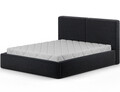 Pat tapitat cu somiera rabatabila si lada depozitare, 140x200 cm, ELTAP, Pesillo, metal/poliester, negru