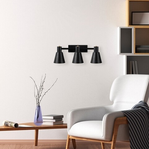 Aplica de perete, funnel - 13094, fulgor, 60 x 21 x 21 cm, 3 x e27, 40w, negru