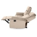 Canapea cu 2 locuri si 2 reclinere manuale, Louis XL, L.141 l.95 H.102, stofa, bej