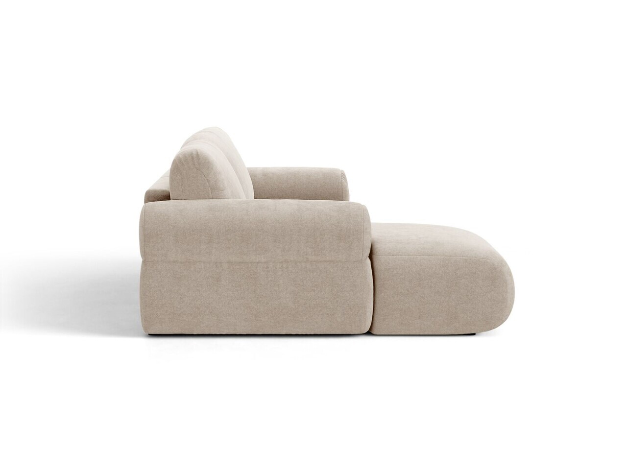 Coltar dreapta 4 locuri, Ophelia, Micadoni Home, 256x164x84 cm, tesatura structurata, bej — imaginea 3