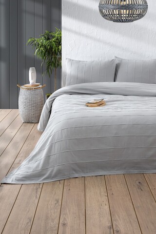 Set cuvertura pique dubla, Sedef - Grey, DC Home, Bumbac 