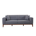 Canapea extensibila cu 3 locuri, Unique Design, 867UNQ1366, Lemn de carpen, Gri inchis