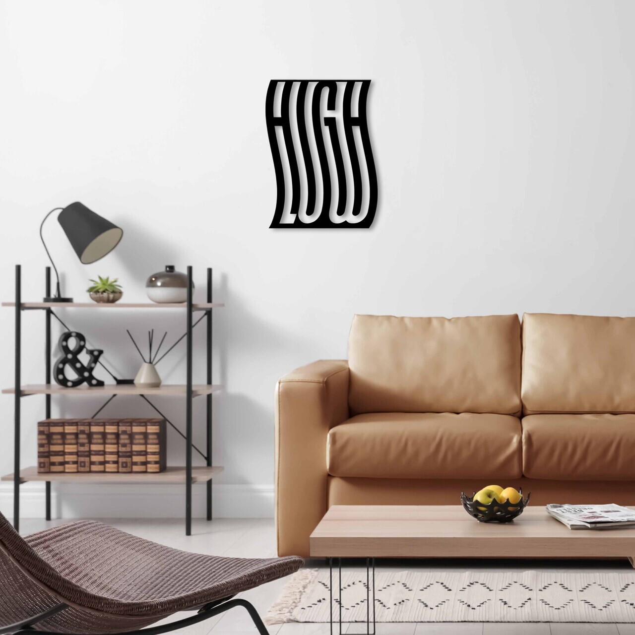 Decoratiune de perete, High Low, Dimensiune: 50 x 37 cm, Negru — imaginea 4