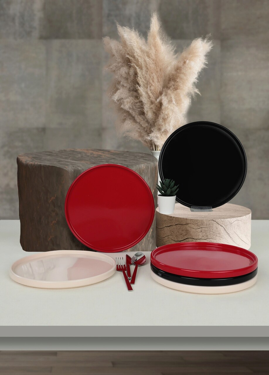 Set platouri servire, Keramika, 275KRM1854, Ceramica , Nu absoarbe apa, Multicolor - 1 | YEO