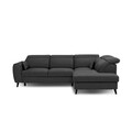 Coltar extensibil dreapta 4 locuri ELTAP, RT-06NU, Noble, 255x201x100 cm, lemn/poliester, gri inchis