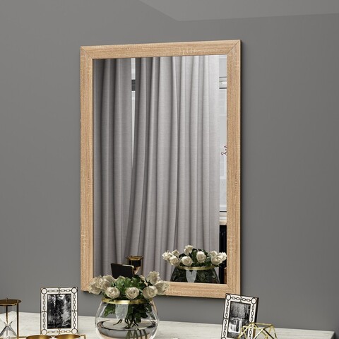 Oglinda decorativa, Siam, Sesso, 50x75x2 cm, MDF , Natural