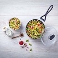 Cratita cu maner si capac, Pyrex, Origin, 20 cm Ø, aluminiu/sticla