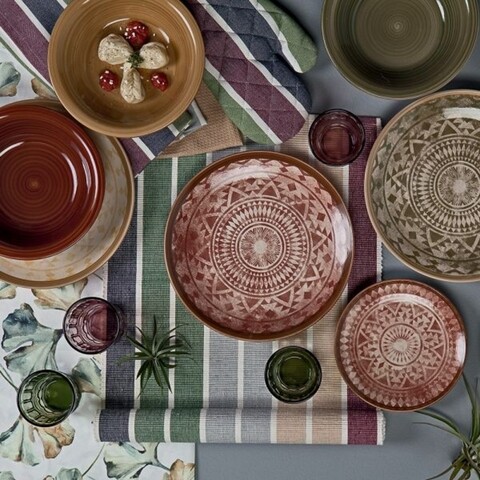 Serviciu de masa, 18 piese, Tognana, Louise Iglesias, ceramica, multicolor