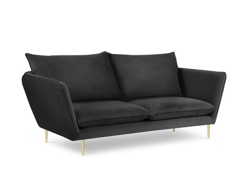 Canapea, Verveine, Mazzini Sofas, 3 locuri, 212x95x96 cm, catifea, gri inchis