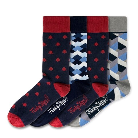 Set 4 perechi sosete barbati, Funky Steps, FSB127, marimea 41-45 Funky Steps