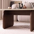 Masuta de cafea, Nordure, Pietra, 100x42x60 cm, Travertin / Nuc Milano