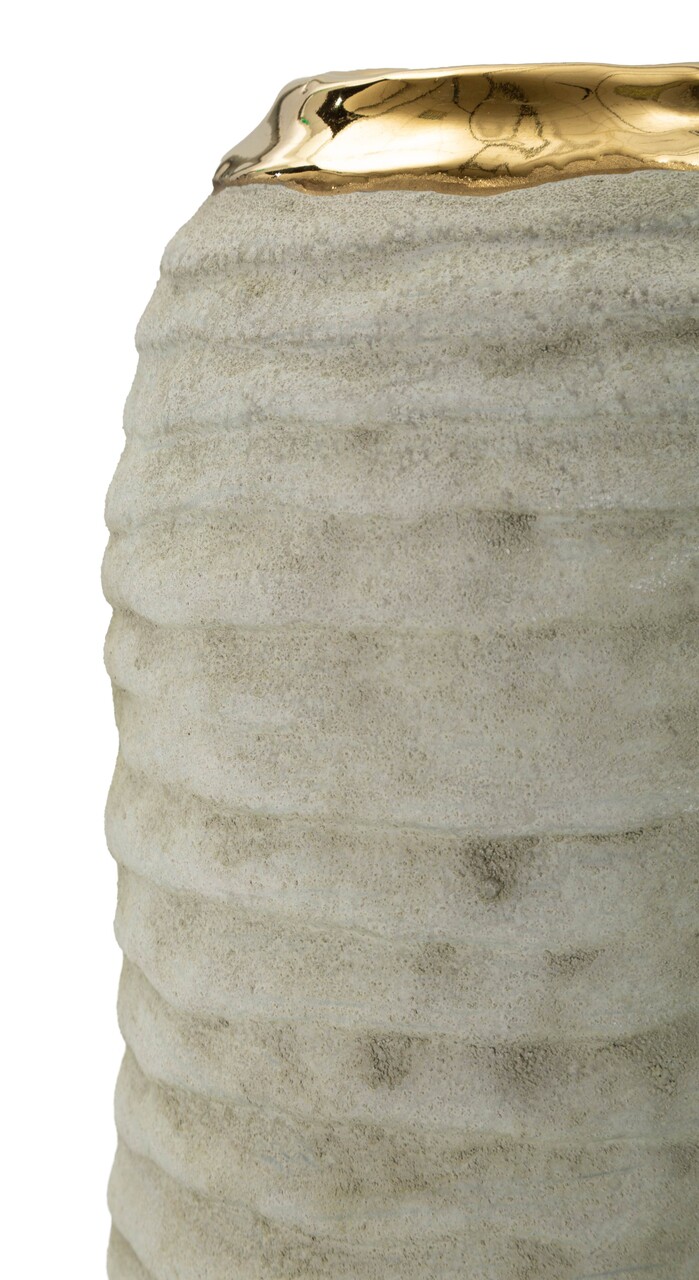 Vaza decorativa, Mauro Ferretti, Lima, 12.5x25 cm, ceramica, gri/auriu - imagine 2