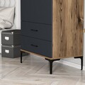 Dulap pentru haine, Hommy Craft, Kumsal T, 80x47.5x201.4 cm, PAL, Nuc / Antracit