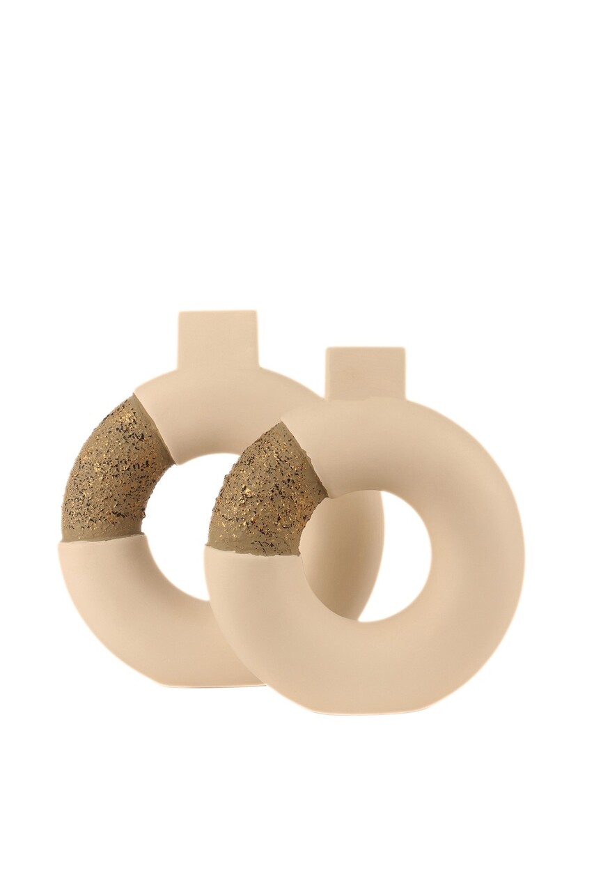Set de ghivece decorative, BK010, Ceramica, Ecru - view 2