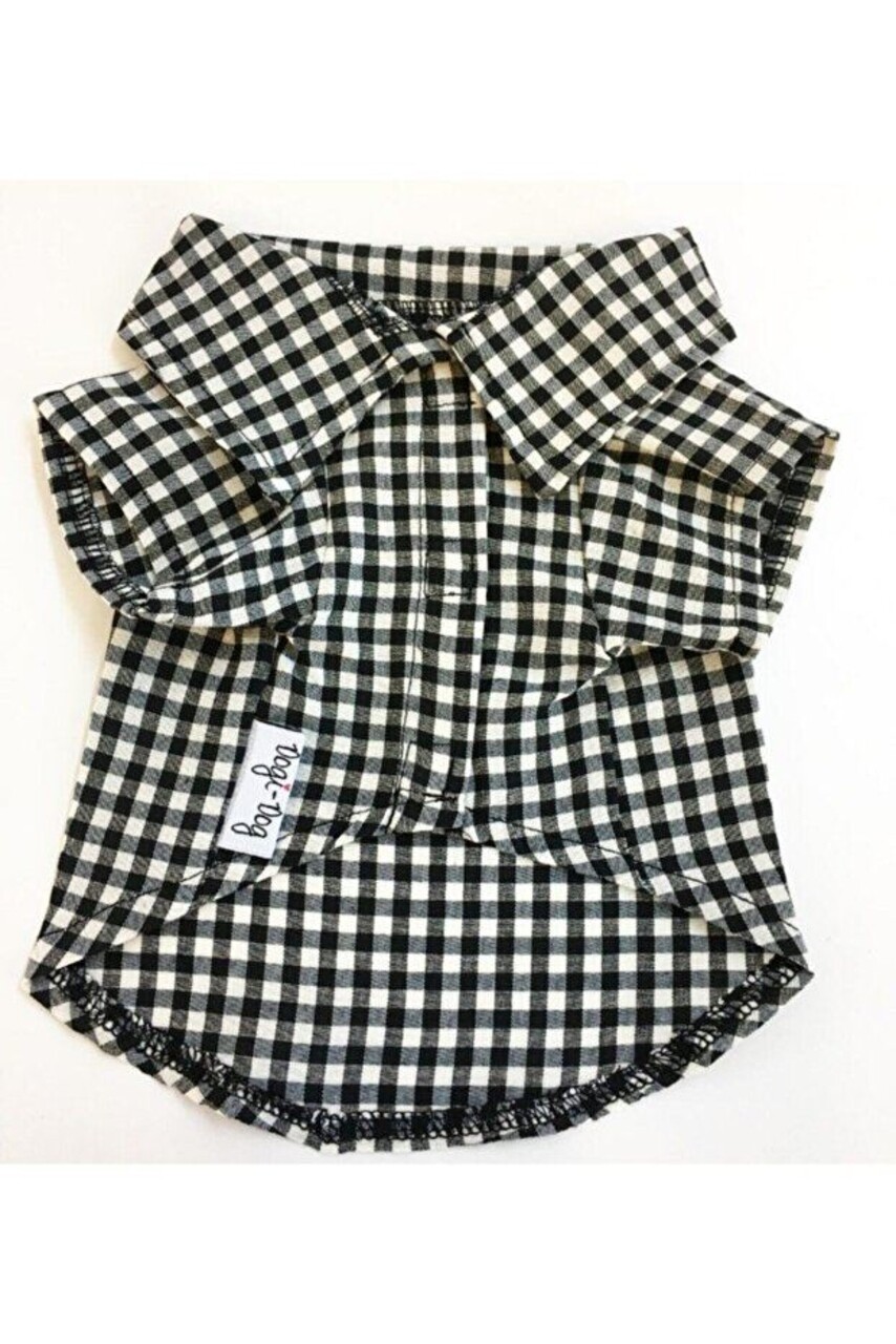 Hanorac pentru câini, Paws &amp; Whiskers, Blackcheckered Shirt, Alb/Negru - view 2