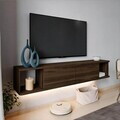 Comoda TV, Hanah Home, Twist LED, 160x29x29 cm, Maro