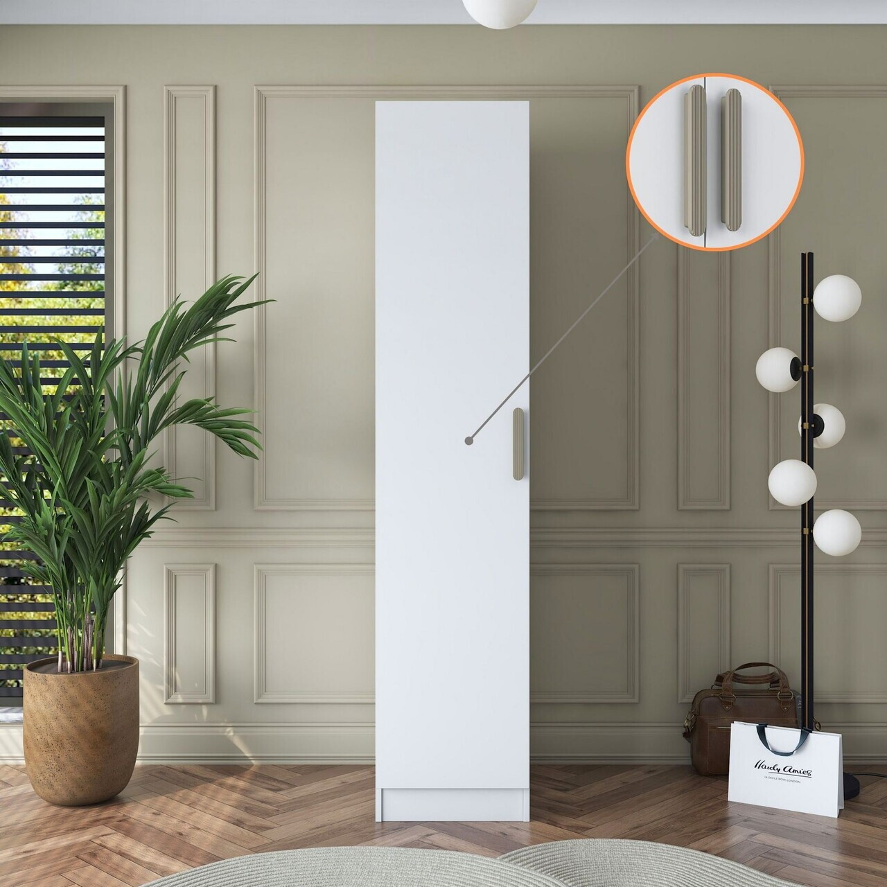 Dulap pentru haine, Hanah Home, BA162, 45x210x57.5 cm, PAL melaminat, Alb - view 4