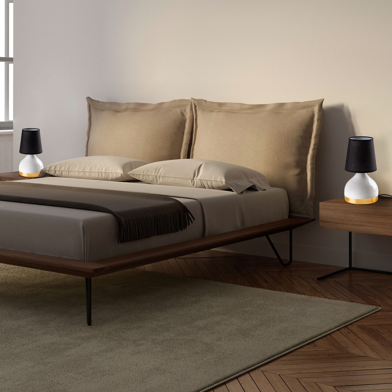 Set de lămpi de masă, Opviq, 892OPV2556, Alb/Negru - imagine 3