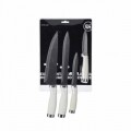Set 4 cutite de bucatarie White, inox, alb