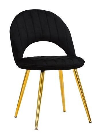 Set 2 scaune Flex, Mauro Ferretti, 52x48x78 cm, catifea, negru 52x48x78