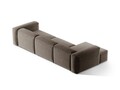 Coltar stanga 4 locuri, Bergamo, Cosmopolitan Design, 344x152x70 cm, tesatura structurata, cappuccino