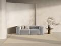 Canapea 2 locuri, Bergamo, Cosmopolitan Design, 224x108x70 cm, tesatura structurata, gri deschis