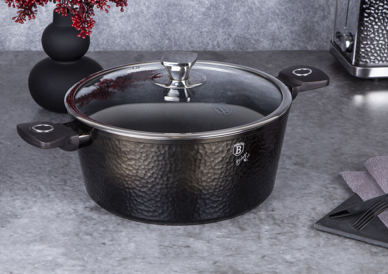 Oala cu capac Berlinger Haus, Primal Gloss, 28 cm, 6.1 L, aluminiu forjat, negru - imagine 8