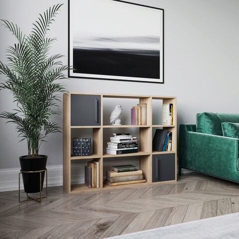 Corp biblioteca, retricy, randall, 120x25x93.6 cm, pal, stejar / antracit